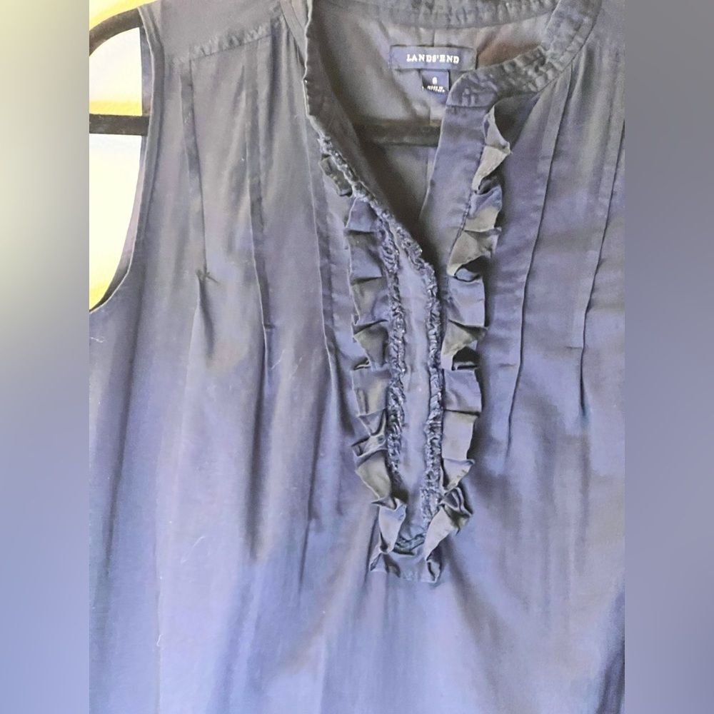 Lands End Navy Blue Sleeveless Lined Pintuck Pleats Dress - Size‎ 6 - Picture 6 of 7
